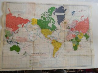 International Radio News Map WWII 1941 US Military Sunshine Coffee Springfield 5