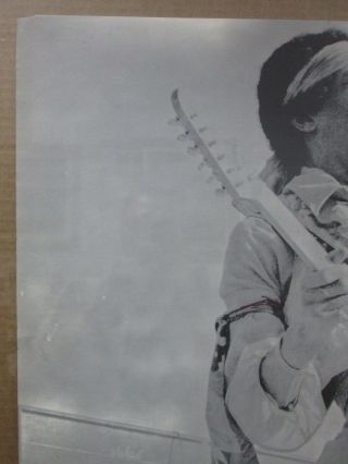 Jimi Hendrix Guitar Rock n ' Roll 1970s Vintage Poster black and white Inv G2105 3