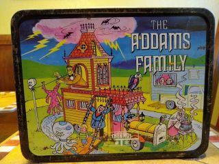 The Addams Family Vintage Metal Lunch Box With Thermos 2