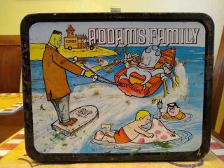 The Addams Family Vintage Metal Lunch Box With Thermos 3
