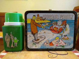 The Addams Family Vintage Metal Lunch Box With Thermos 4