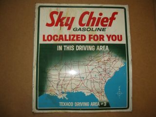 Vintage Texaco Sky Chief Gasoline Localized For You Sign Region 1 Ne