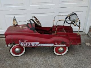 Vintage 1960 Pedal Cars.  Fire Truck