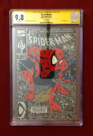 Spider - Man 1 Cgc Ss 9.  8 Nm/m Signed Stan Lee Gorgeous Silver Torment Rare