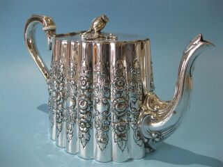 Stunning Elegant Antique Silver Plated Highly Ornate Repousse Victorian Teapot