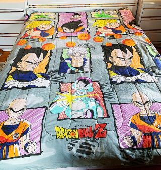 Vtg Dragon Ball Z Twin Comforter 2000 Dbz Japenese Anime 66” X 86”