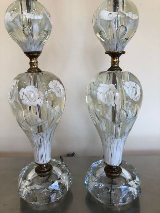 2 Vintage Mid Century Modern Art Glass Table Lamp ST CLAIR Paperweight 3