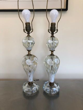 2 Vintage Mid Century Modern Art Glass Table Lamp ST CLAIR Paperweight 6