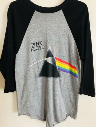 MEDIUM - Vtg 1987 Pink Floyd A Momentary Lapse Of Reason Raglan T - Shirt USA 3