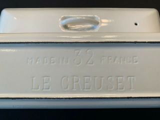 Vintage La Creuset France 32 White Cast Iron Pate Terrine w/ Lid.  Full Enamel 4