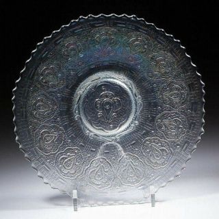 Fenton White Carnival Glass Persian Medallion 9 " Plate 1911 Rare