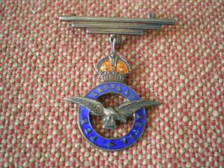Ww2 Royal Canadian Air Force Sterling Silver & Enamel Pendant Brooch Badge