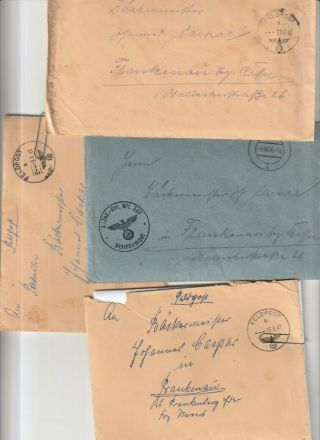 Translated Ww2 German Feldpost 4 Letters D