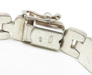 925 Sterling Silver - Vintage Smooth Square Link Chain Bracelet - B5093 3