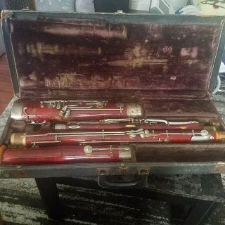 Vintage Wood Bassoon With Conn Case