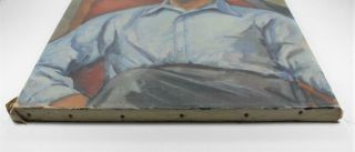 MID - CENTURY VINTAGE PORTRAIT OIL PAINTING MAN OLD SIGNED FIGURE 1950s 8