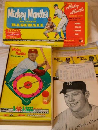 Vintage Classic All - Star 1958 Mickey Mantle Big League Baseball Board Game