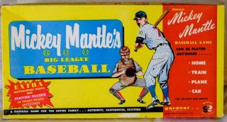 Vintage Classic All - Star 1958 MICKEY MANTLE BIG LEAGUE BASEBALL Board Game 4