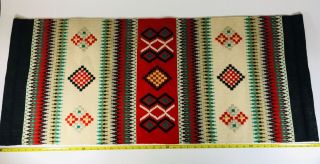 Vintage Finland Tapestry Wall Hanging Wool Fringe Rug Handmade Hand Loomed Raanu