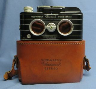 Vtg Black Sawyers View Master Personal 3d Stereo Camera W/original Case Rare