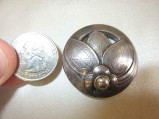 Vtg GEORG JENSEN FLOWER FANCY LEAF Pin 925 Sterling Silver Denmark Brooch 127 2