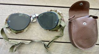 Wwii Vintage Foster Grant Military Goggles Tank Pilot Fg Co Sunglasses Ww2 Lens