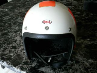 VINTAGE BELL TOPTEX HELMET MOTORCYCLE WHITE SIZE 7 1/2 2