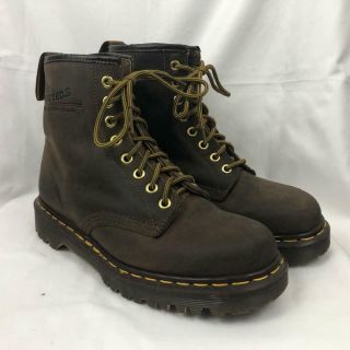 Vintage Dr Martens Docs 1460 Brown Leather 8 Eye Boots Size Uk6 W8 M7 England