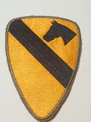 A Ww 2 U S Army 1st Cavalry Division O D Backing Cut Edge Snow Back Patch