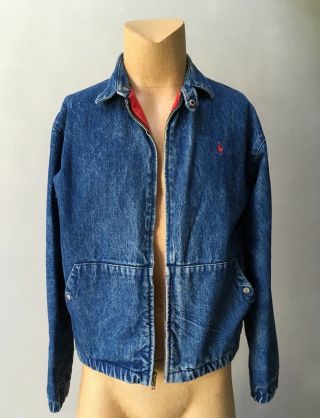 Polo Ralph Lauren Men’s Denim Retro Vintage Fleece Lined Jacket Coat Size M