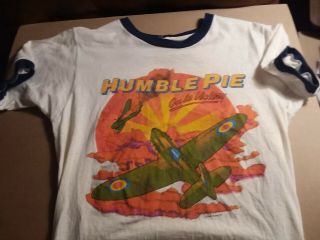 Humble Pie Rare On To Victory Vintage Ringer White Short Sleeve Shirt