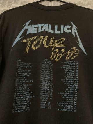 Vtg 80s Metallica And Justice For All Tour T - shirt 5