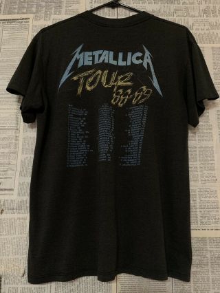 Vtg 80s Metallica And Justice For All Tour T - shirt 6