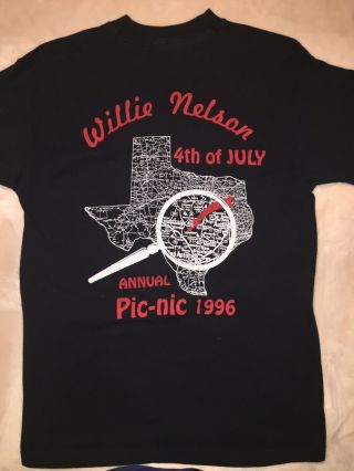 Vintage 1996 Willie Nelson Fourth Of July Annual Picnic Rare Large Shirt 6