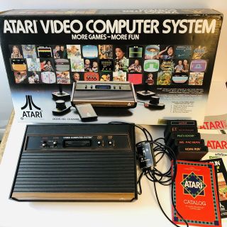 Vintage Atari 2600 Console Origional Box & 5 Games (no Controller)