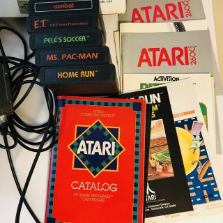 Vintage Atari 2600 Console ORIGIONAL BOX & 5 Games (no controller) 5