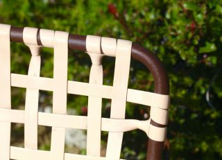 Vintage Brown Jordan Patio Chairs Cantilever Pair (2),  Lattice Strap, 2