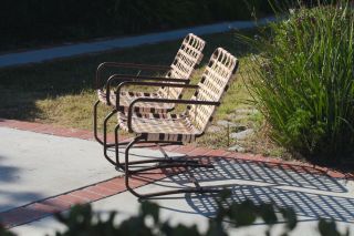 Vintage Brown Jordan Patio Chairs Cantilever Pair (2),  Lattice Strap, 5