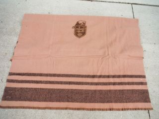 Vintage Canadian Pacific Railroad Blanket Neat Nr Beaver Wool Nr
