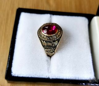 Norris High School Class Ring,  1970,  Ruby Stone,  Balfour,  Shows Tva Dam,  10k