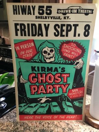 Spook Show Window Card Poster Kirmas Ghost Party Vintage