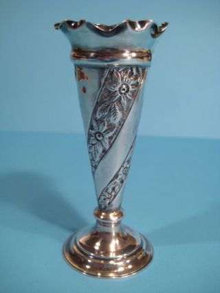 Antique Birmingham Hallmarks Sterling Silver Bud Vase 1898