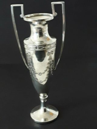 Silver Twin Handled Vase With Ribbon And Bell Flower Decoration Birmingham 1911