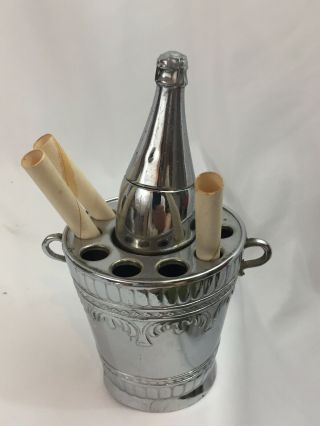 Vintage Made In Occupied Japan Champagne Bottle & Bucket Table Lighter Mioj