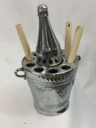 Vintage Made In Occupied Japan Champagne Bottle & Bucket Table Lighter MIOJ 3