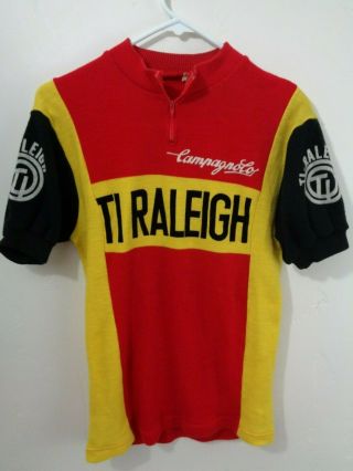 Vintage Ti Raleigh Campagnolo Cycling Jersey Acrylic Small