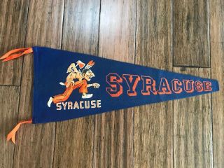 Vintage Syracuse Orange Pennant Indian College Basketball Football Baseball