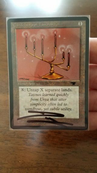 Mtg Candelabra Of Tawnos Artist Proof Signed Rare Vhtf