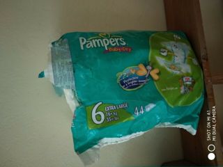 Vintage pampers baby dry 6 extra large 16,  kg 35,  lb 24/44 diapers 3