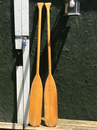 Vintage Canoe Oars,  59.  5” Wood,  Decor Or Functional